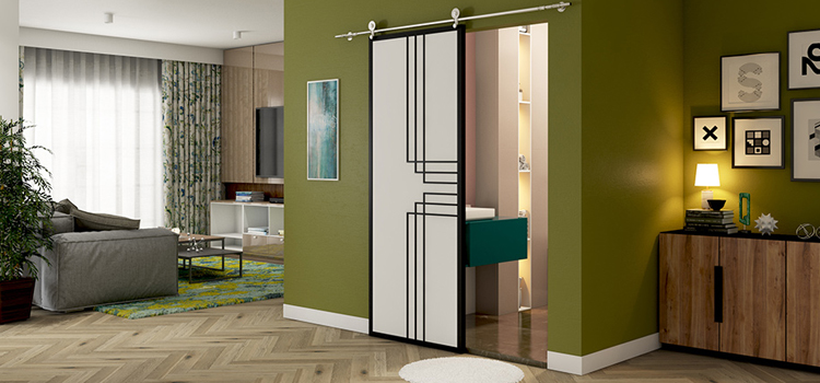 sliding bathroom door installation in Oakdale